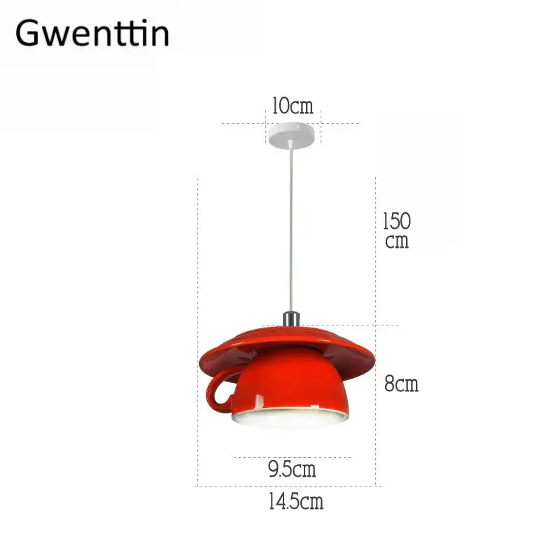 Modern vibrant ceramic cup pendant lights kitchen hanging decor