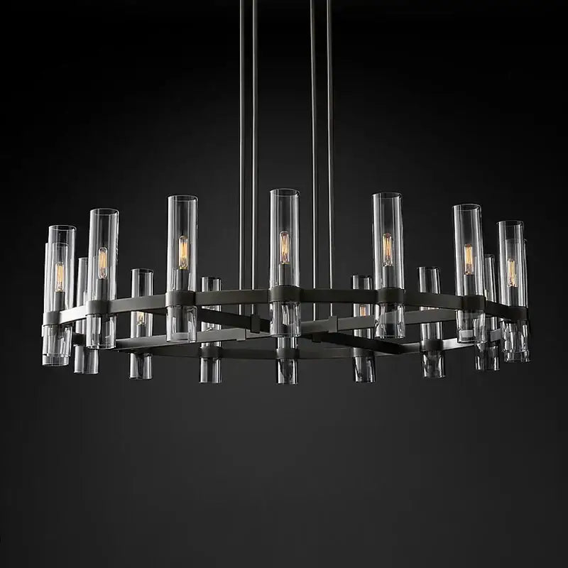 Modern vintage gold 2-layer chandelier lighting for dining room