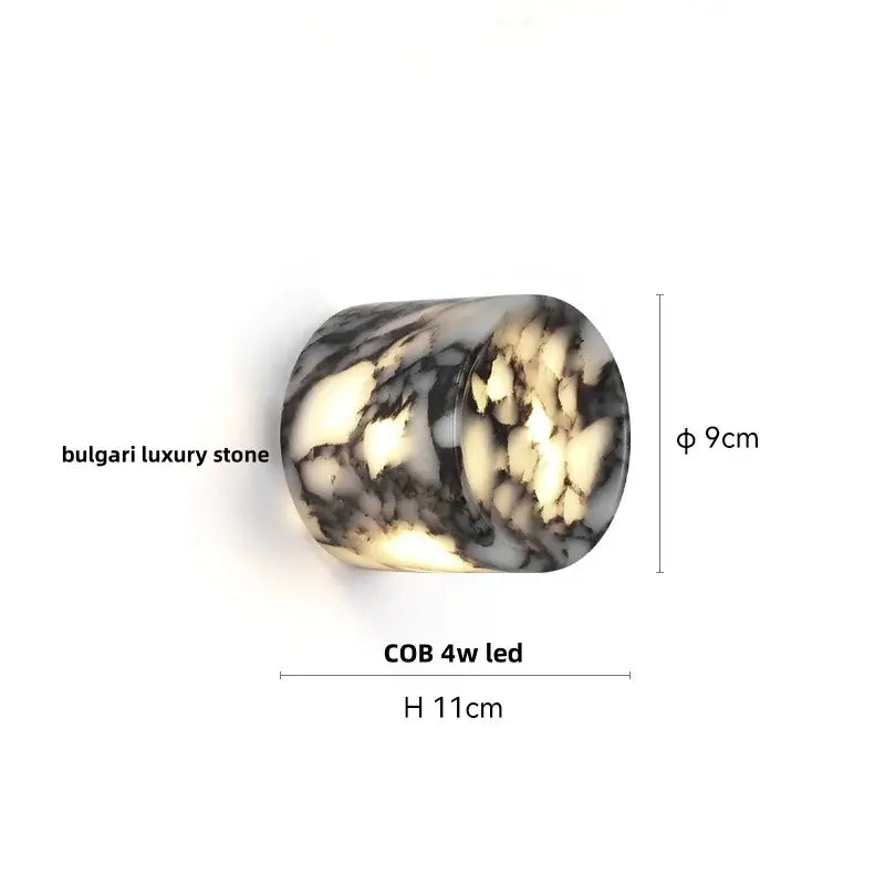 Modern wabi sabi black & cream resin led wall lamp bedroom light