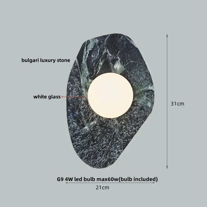 Modern wabi sabi black & cream resin led wall lamp bedroom light