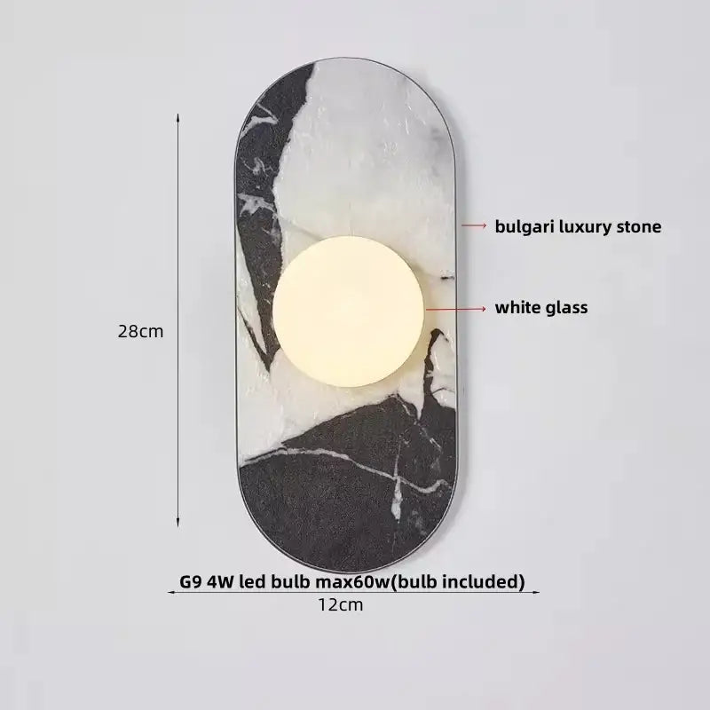 Modern wabi sabi black & cream resin led wall lamp bedroom light