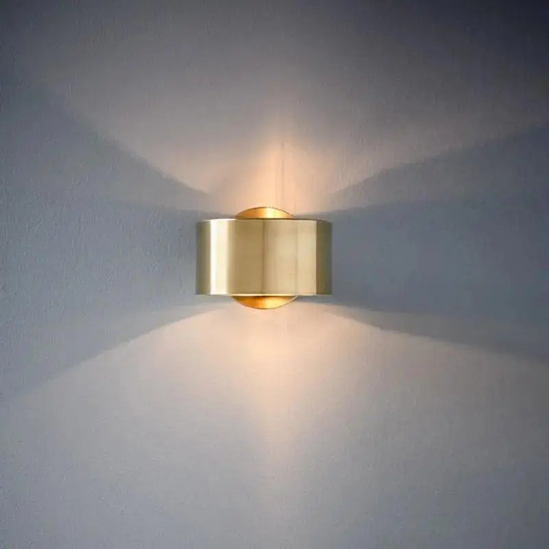 Modern black & gold wall lamp bedroom segmented sconce