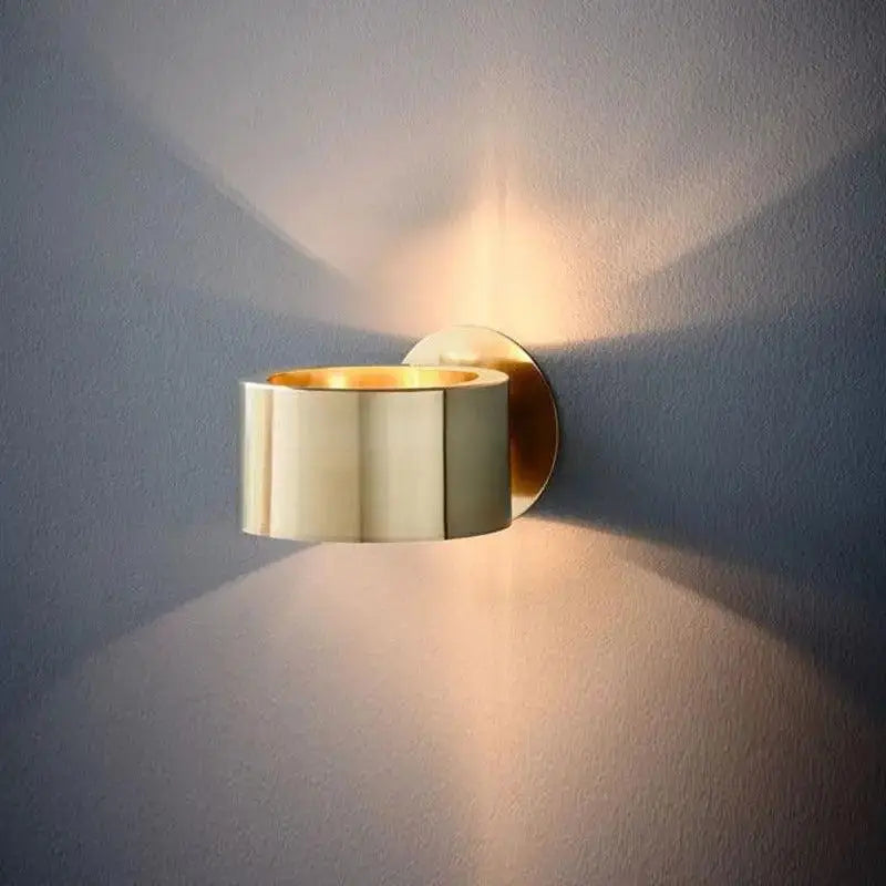 Modern black & gold wall lamp bedroom segmented sconce