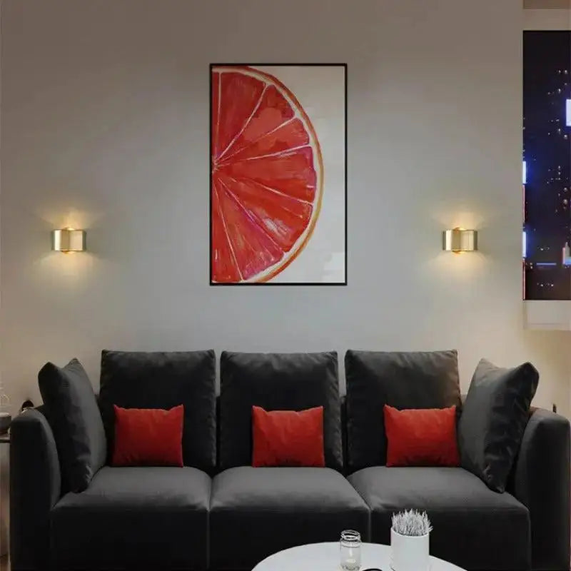 Modern black & gold wall lamp bedroom segmented sconce