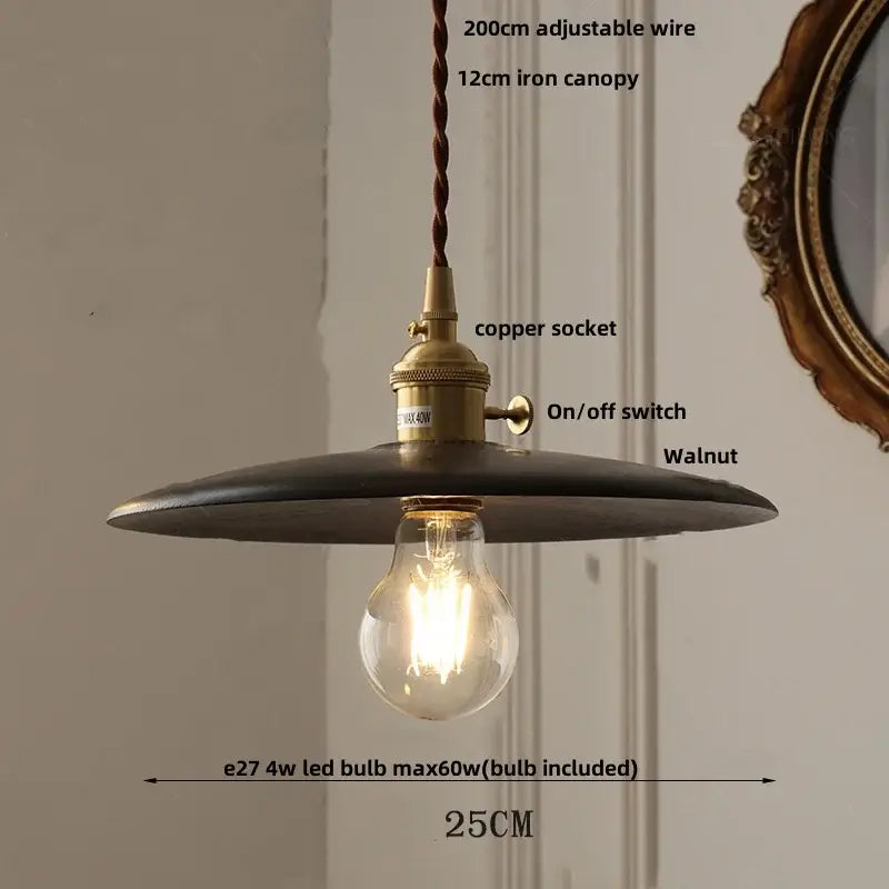 Modern walnut wood and clear glass cube pendant light dining room