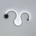 Modern wave black rgb led wall lights living room decor