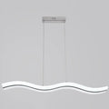 Modern wave white led pendant light – dining room chrome fixture