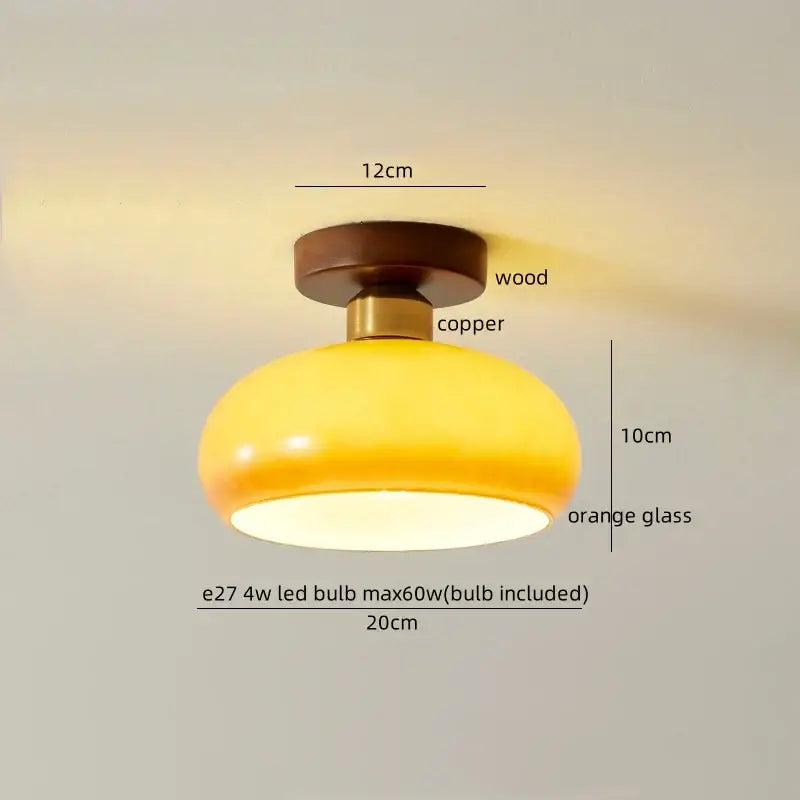 Modern wavy frosted glass decorbites led wood ceiling lamp bedroom