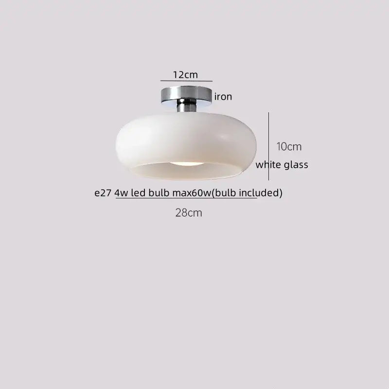 Modern wavy frosted glass decorbites led wood ceiling lamp bedroom