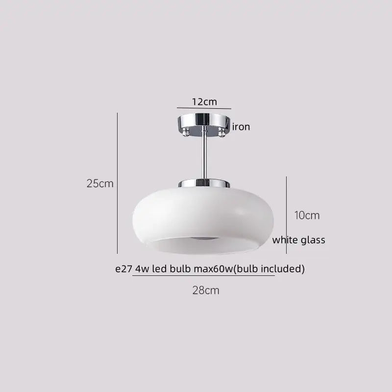 Modern wavy frosted glass decorbites led wood ceiling lamp bedroom