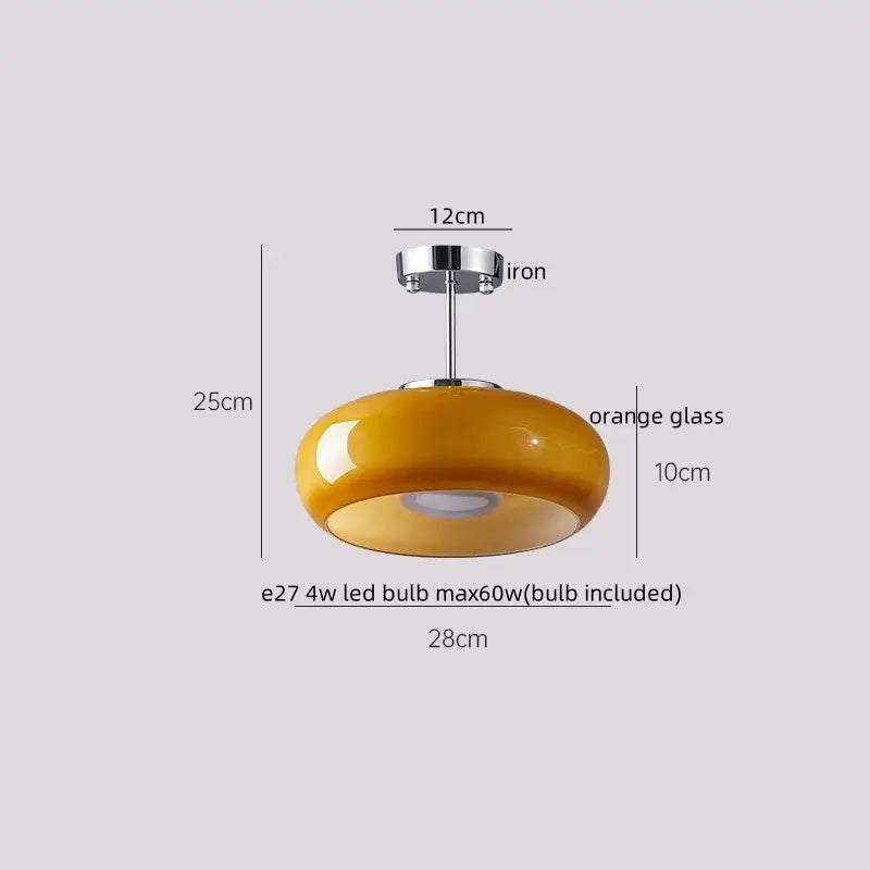 Modern wavy frosted glass decorbites led wood ceiling lamp bedroom