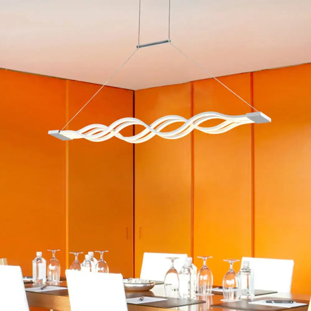 Modern wavy white led ceiling pendant kitchen light with warm white