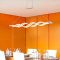 Modern wavy white led ceiling pendant kitchen light with warm white