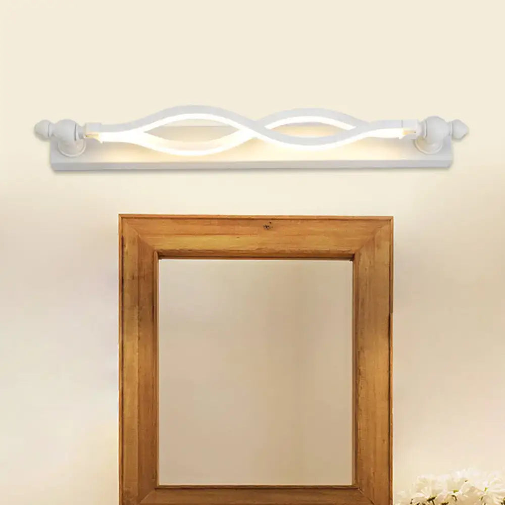 Modern wavy white twist acrylic vanity sconce bedroom wall light