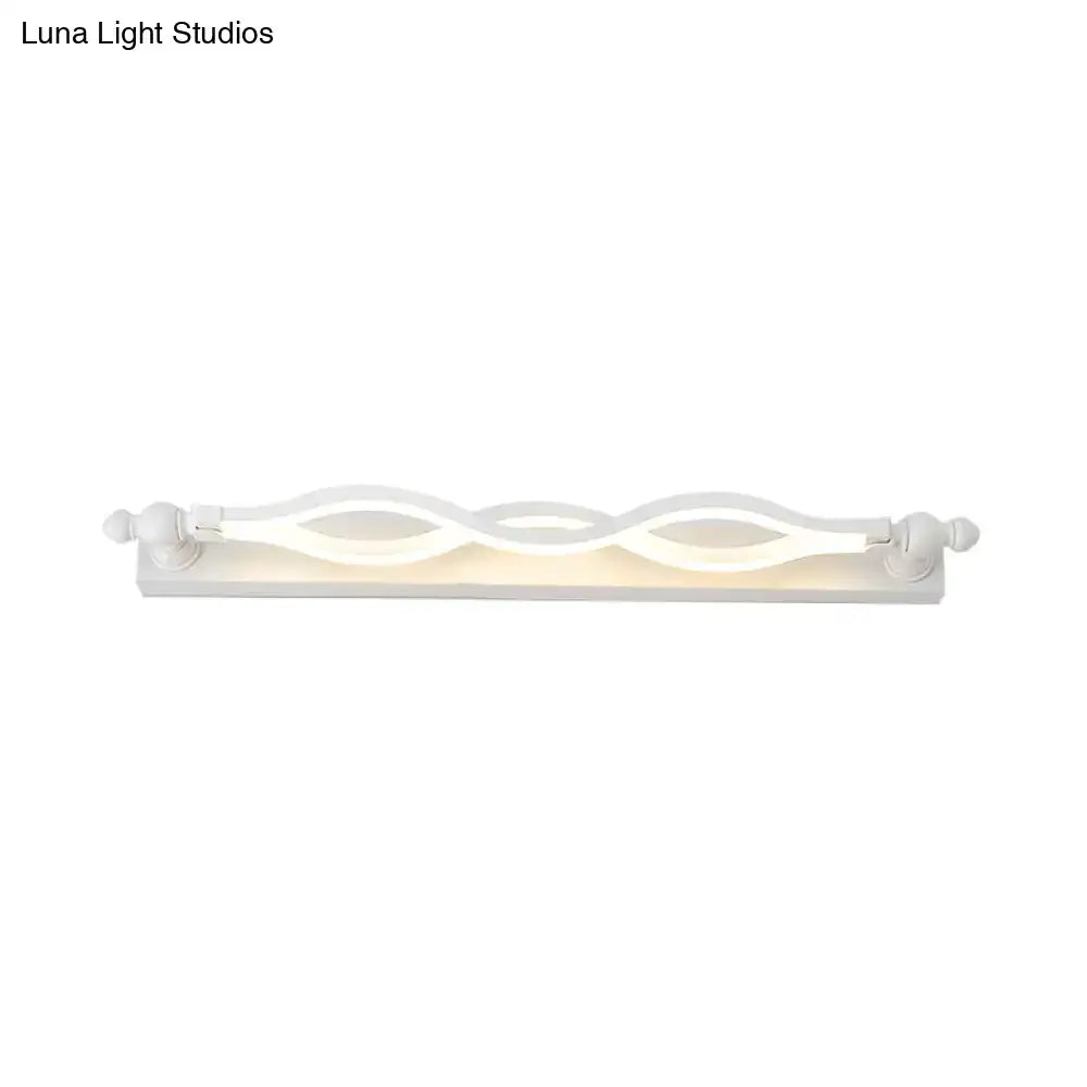 Modern wavy white twist acrylic vanity sconce bedroom wall light