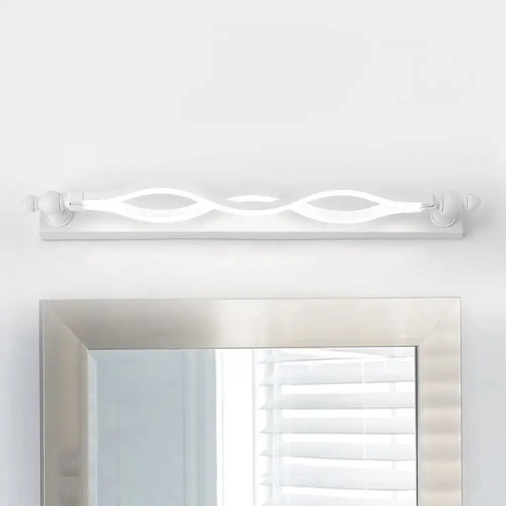 Modern wavy white twist acrylic vanity sconce bedroom wall light