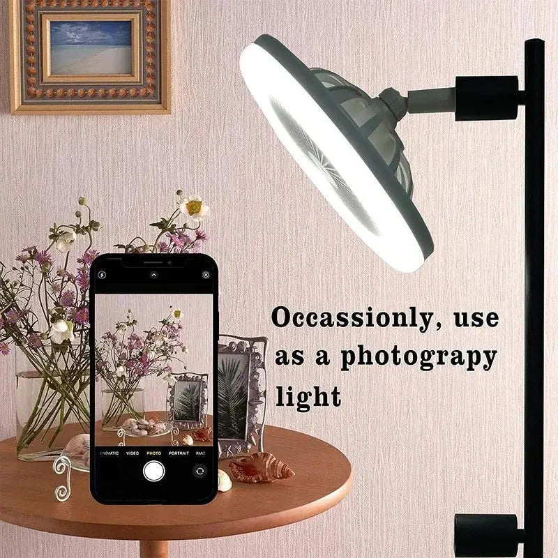 Modern white 2-in-1 ceiling fan with remote control bedroom light