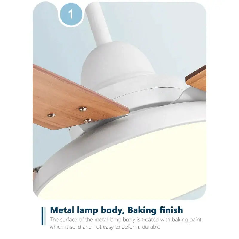 Modern white 5 blade wooden ceiling fan light bedroom with remote
