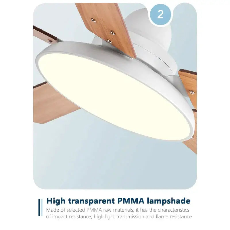 Modern white 5 blade wooden ceiling fan light bedroom with remote