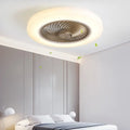 Modern white 52cm smart ceiling fan with remote control bedroom light