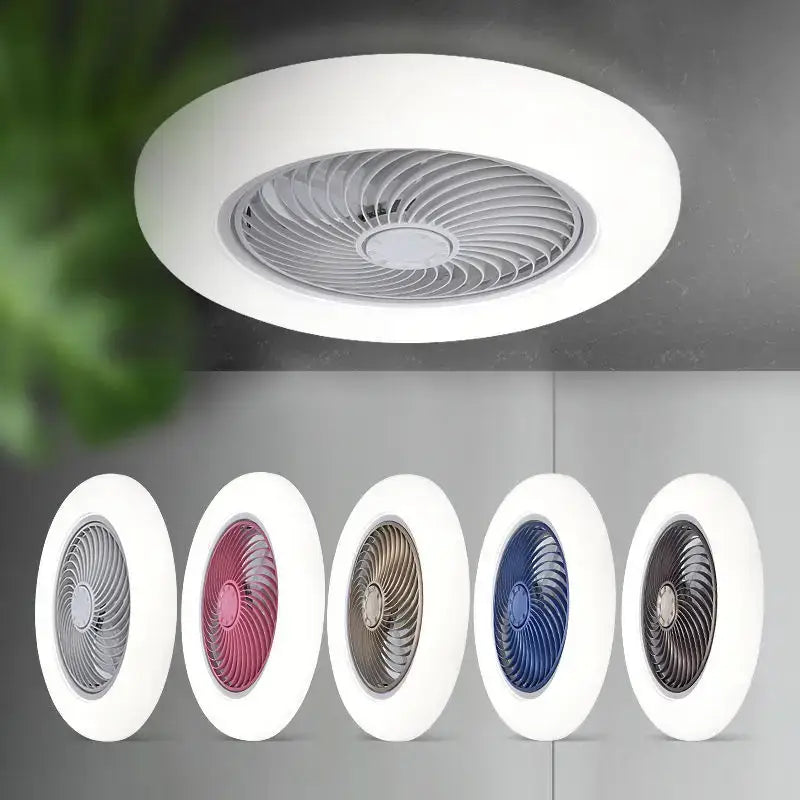 Modern white 52cm smart ceiling fan with remote control bedroom light