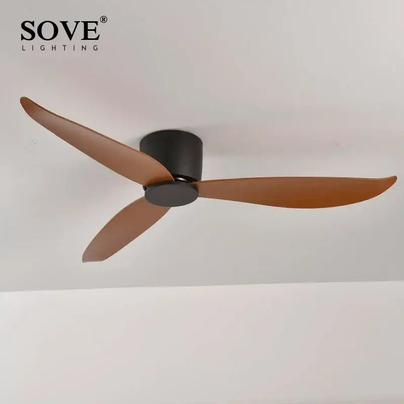 Modern white 6-speed dc motor ceiling fan with remote control bedroom