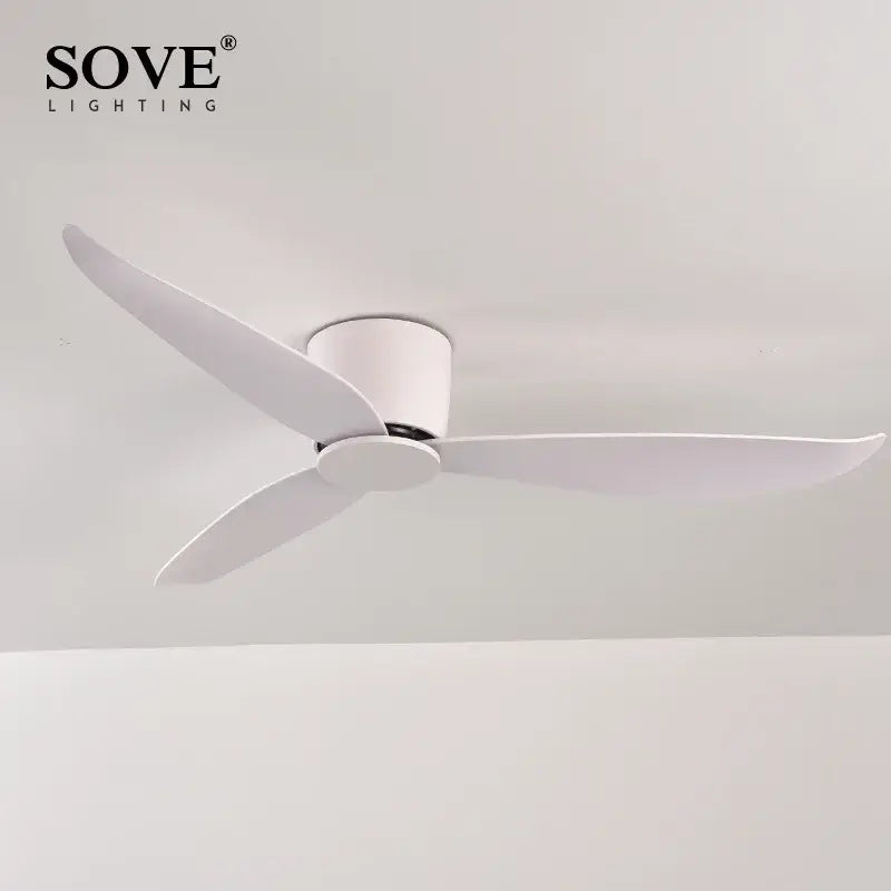 Modern white 6-speed dc motor ceiling fan with remote control bedroom
