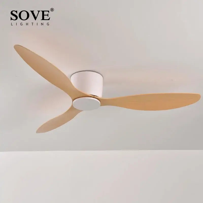 Modern white 6-speed dc motor ceiling fan with remote control bedroom