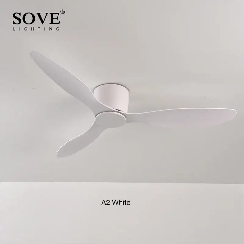 Modern white 6-speed dc motor ceiling fan with remote control bedroom