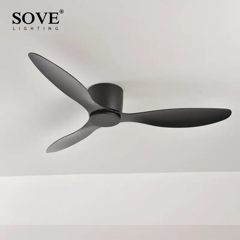 Modern white 6-speed dc motor ceiling fan with remote control bedroom