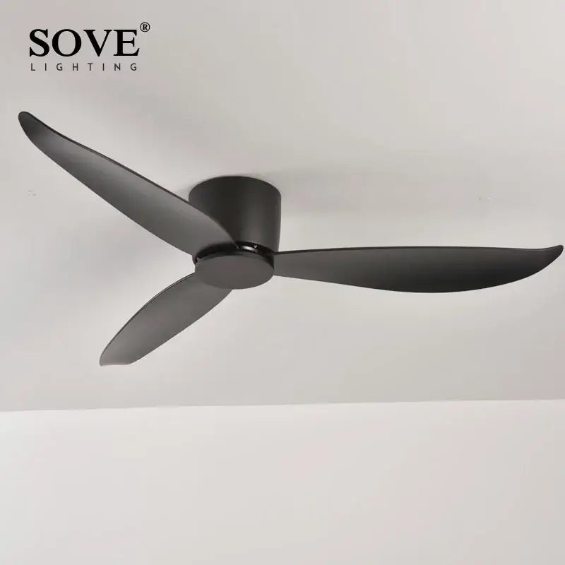 Modern white 6-speed dc motor ceiling fan with remote control bedroom
