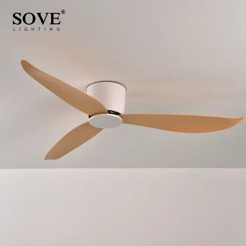 Modern white 6-speed dc motor ceiling fan with remote control bedroom