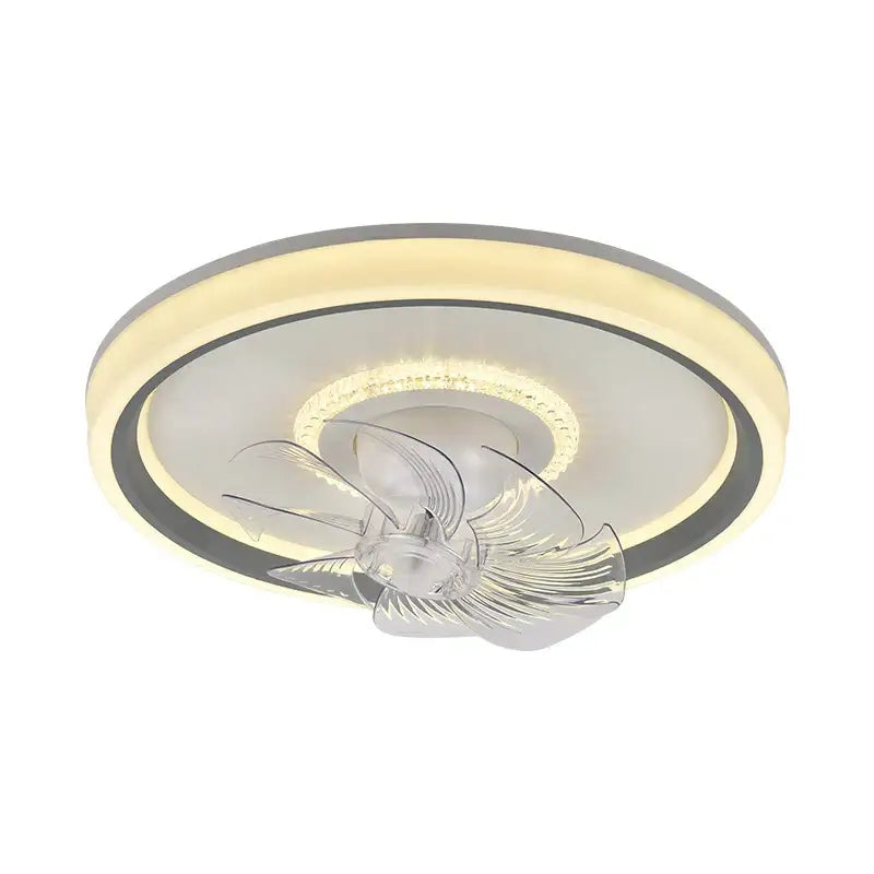 Modern white 6 speed rotating ceiling fan light living room