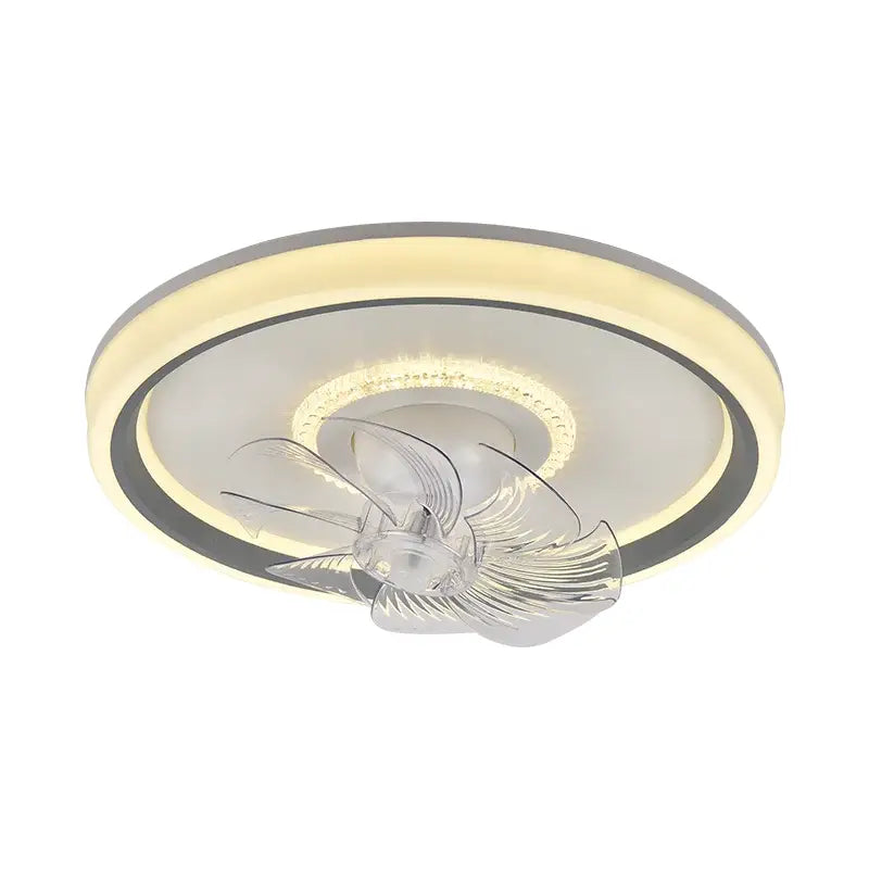 Modern white 6 speed rotating ceiling fan light living room
