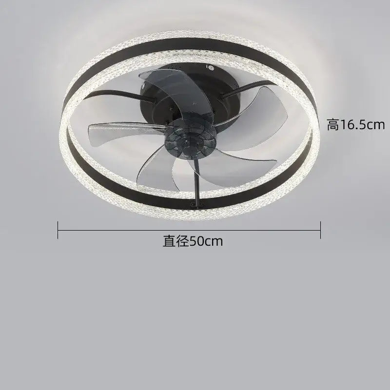 Modern white 7-leaf tri-color fan lights – living room led ceiling fan