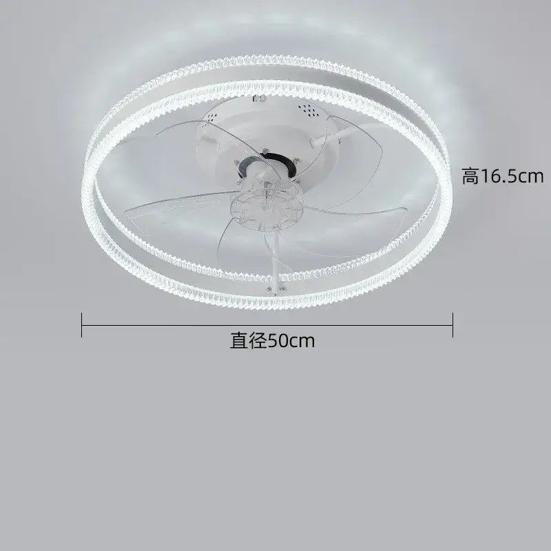 Modern white 7-leaf tri-color fan lights – living room led ceiling fan