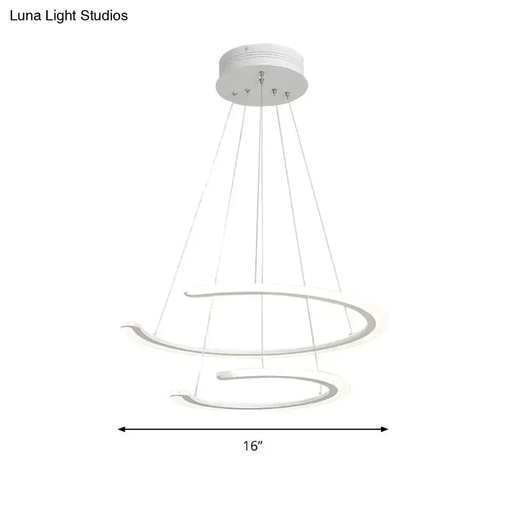 Modern white acrylic led ring dining room chandelier pendant light