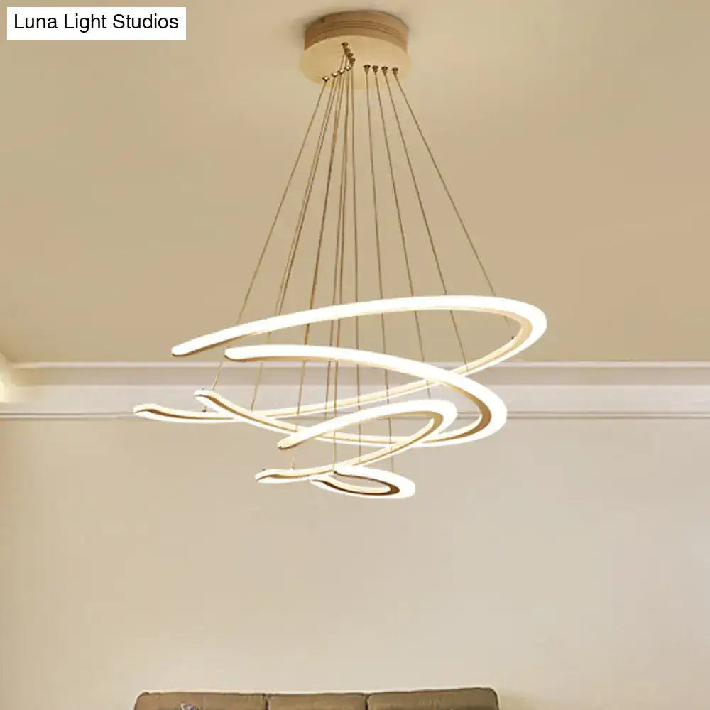 Modern white acrylic led ring dining room chandelier pendant light