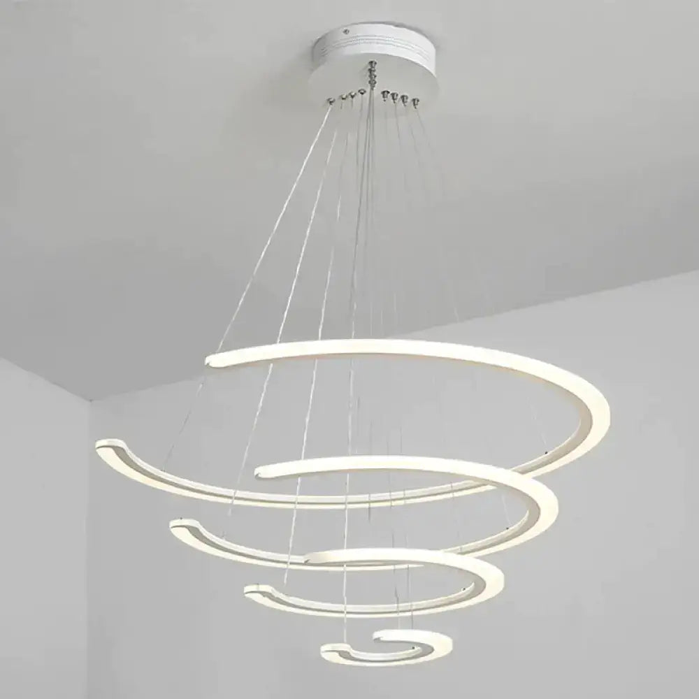 Modern white acrylic led ring dining room chandelier pendant light
