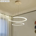 Modern white acrylic led ring dining room chandelier pendant light