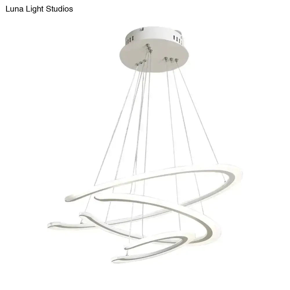 Modern white acrylic led ring dining room chandelier pendant light