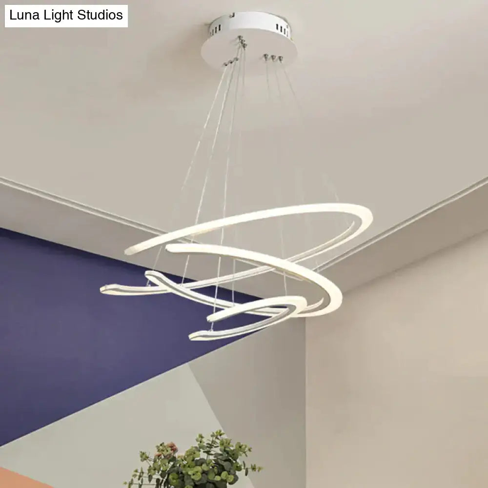 Modern white acrylic led ring dining room chandelier pendant light