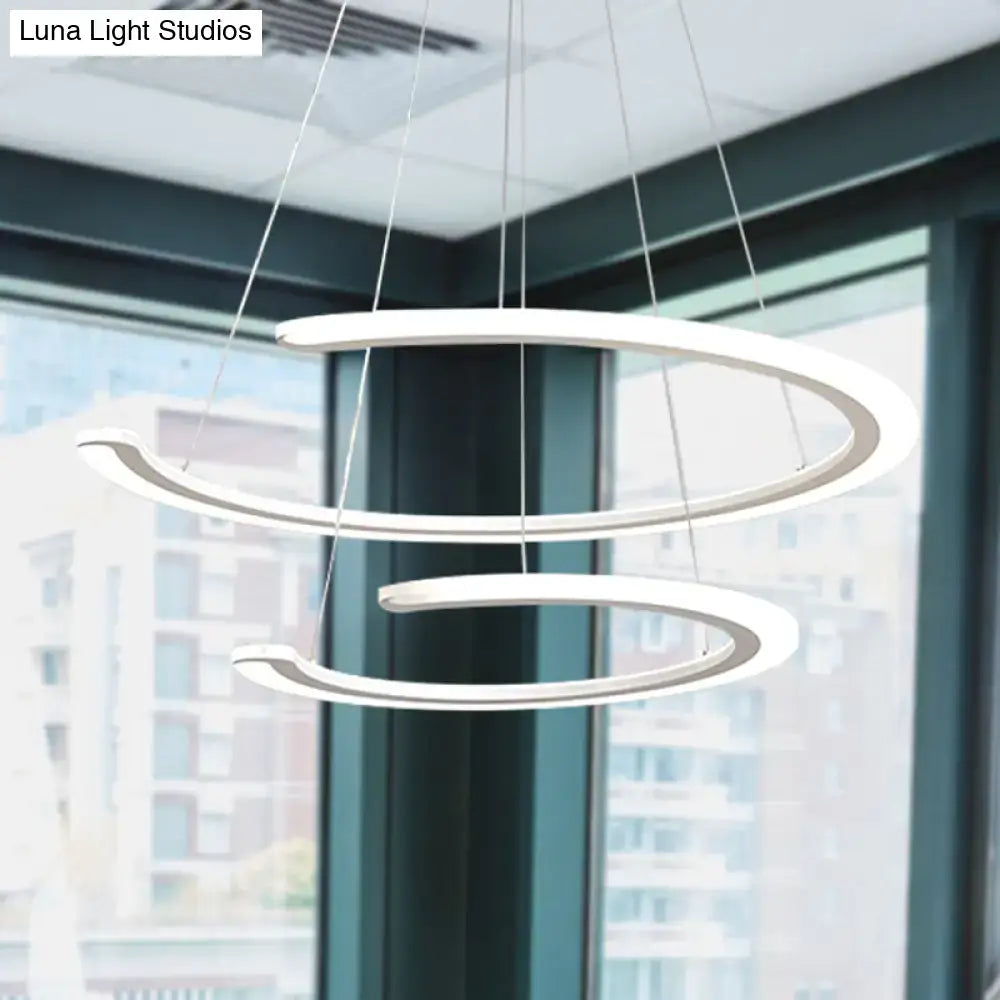 Modern white acrylic led ring dining room chandelier pendant light
