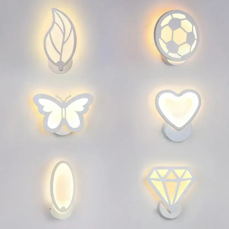 Modern white acrylic led wall sconce – childrens bedroom decor