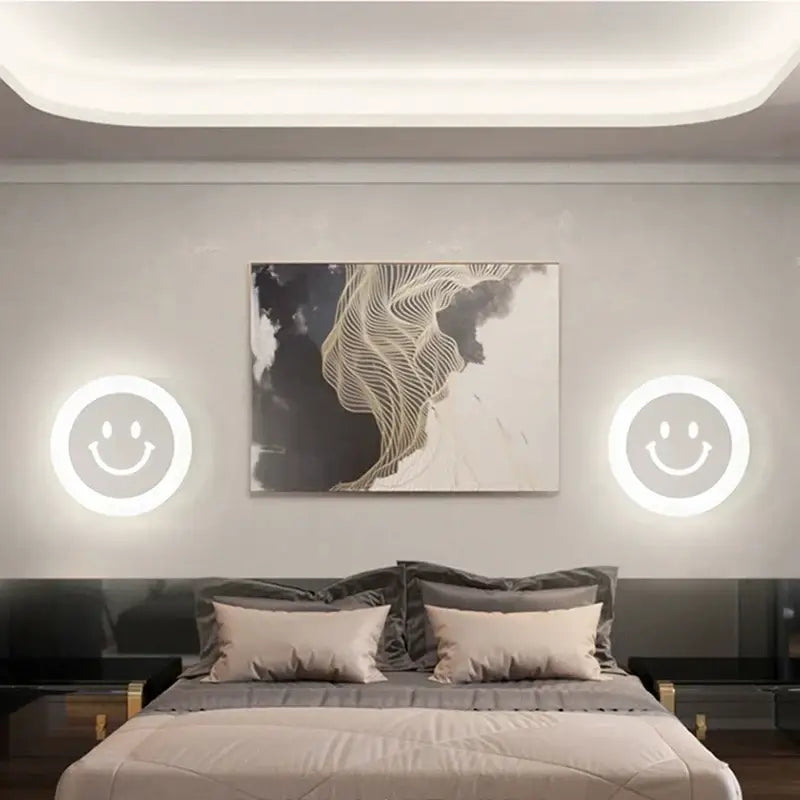 Modern white acrylic led wall sconce – childrens bedroom decor