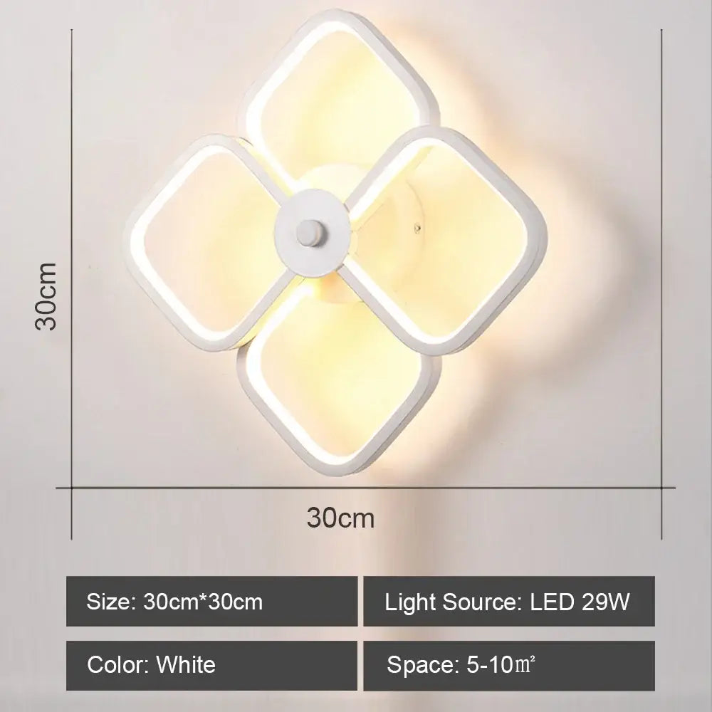 Modern white acrylic led wall sconce light for bedroom corridor