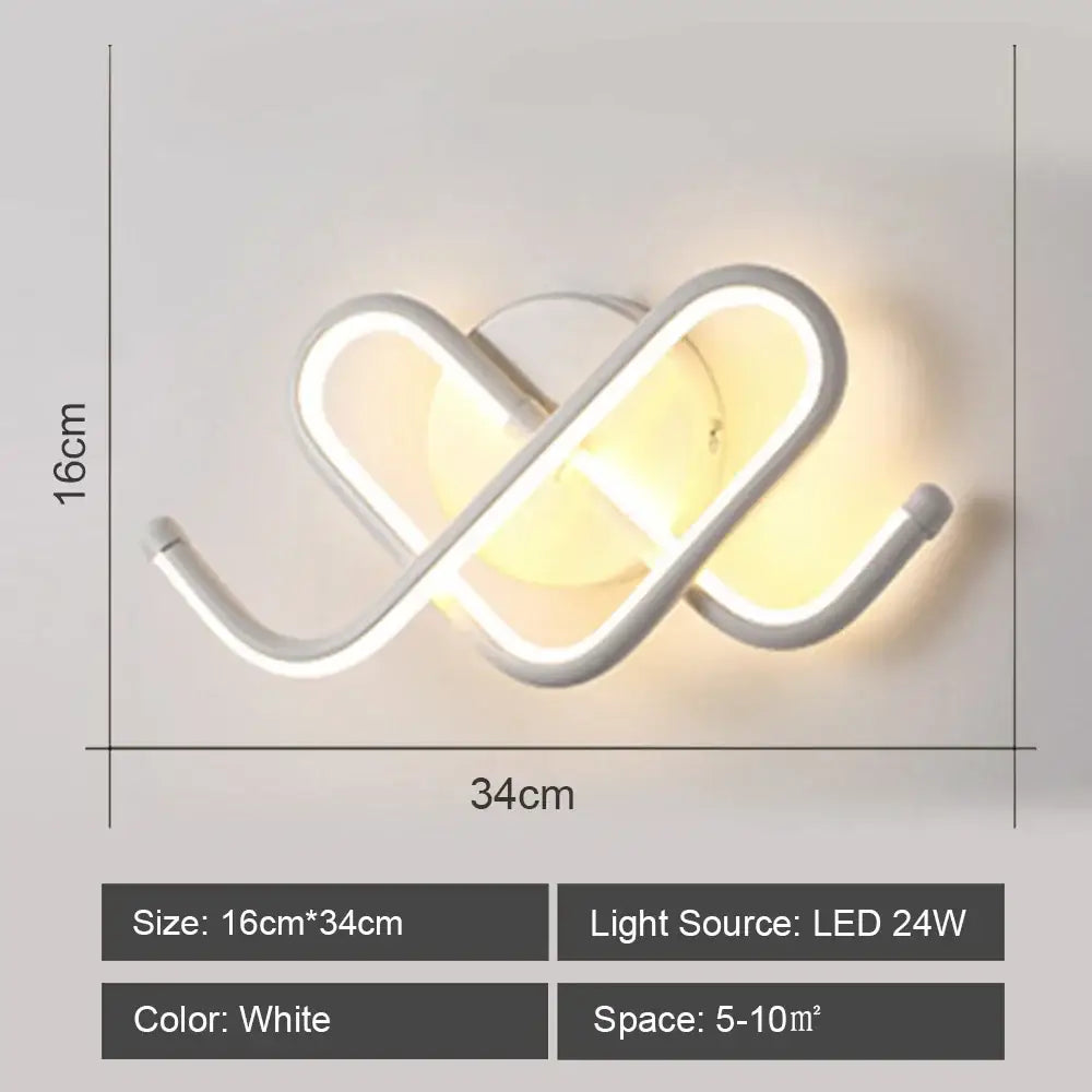 Modern white acrylic led wall sconce light for bedroom corridor