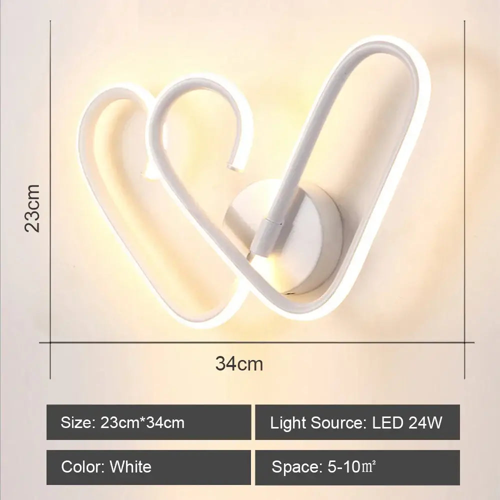 Modern white acrylic led wall sconce light for bedroom corridor