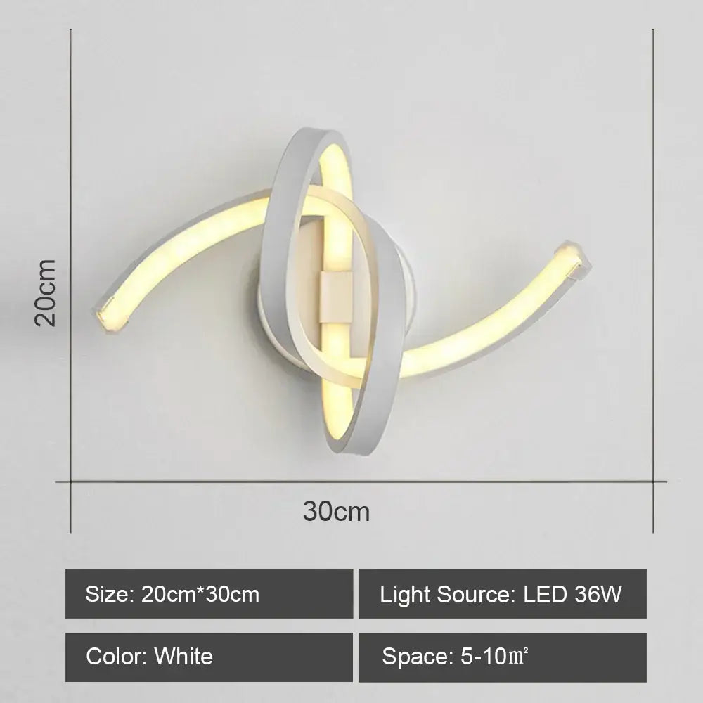 Modern white acrylic led wall sconce light for bedroom corridor