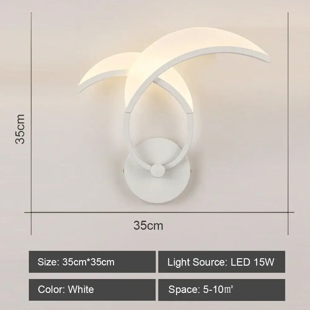 Modern white acrylic led wall sconce light for bedroom corridor